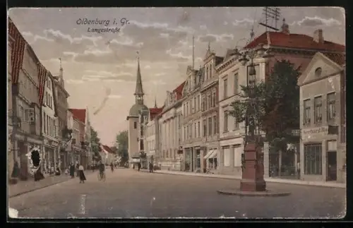 AK Oldenburg i. Gr., Langestrasse mit Geschäften