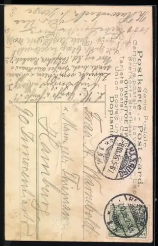 AK Alter Mann geht einer jungen Frau hinterher