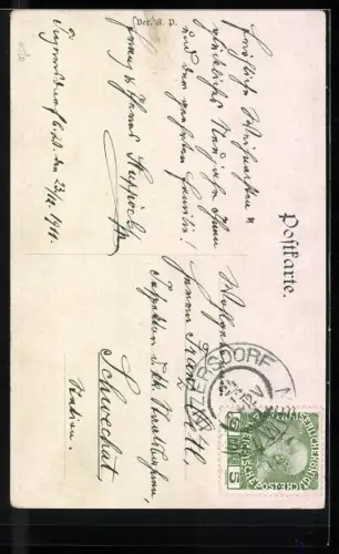 Künstler-AK Ernst Kutzer: Franz Schubert Lied Schäfers Klagelied, der klagende Schäfer mit seiner Herde