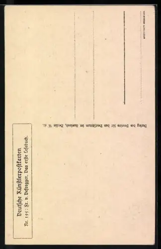 Künstler-AK Das erste Lesebuch, Mutter und Kind
