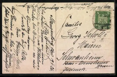 AK Faulenzer-Verein, Mann in einer Hängematte unter einer Eisenbahnbrücke, Scherz