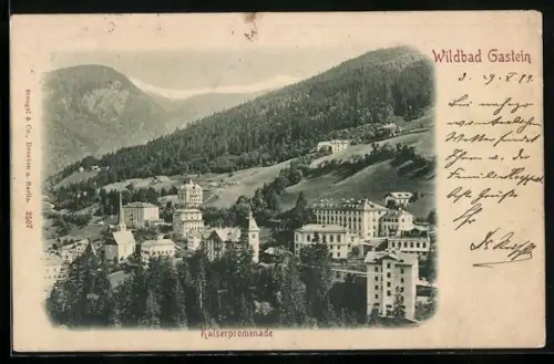 AK Bad Gastein, Partie an der Kaiserpromenade