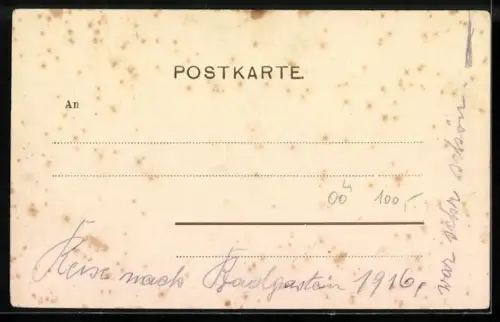 AK Bad Gastein, Straubingerplatz mit K. K. Post und Telegraphenamt