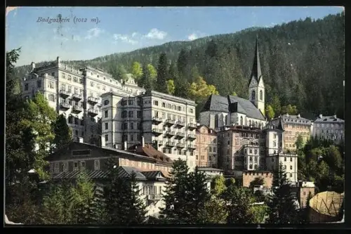 AK Badgastein, Teilansicht mit Kirche