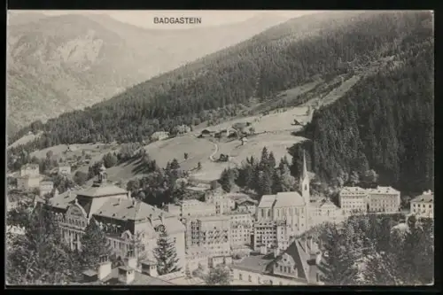 AK Bad Gastein, Ortsansicht aus der Vogelschau