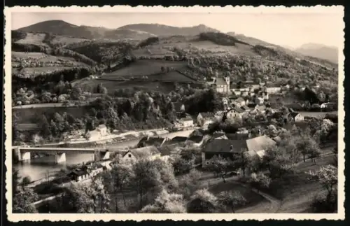 AK Grünburg-Steinbach /Steyr, Gesamtansicht aus der Vogelschau