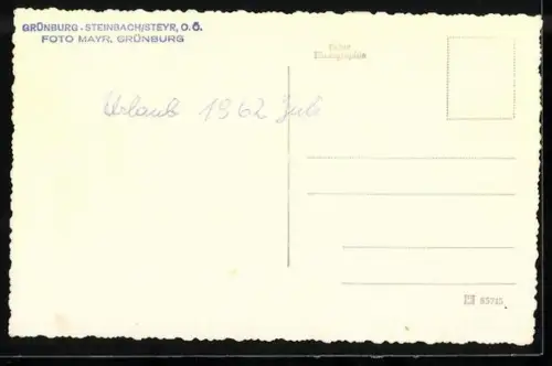 AK Grünburg-Steinbach /Steyr, Gesamtansicht aus der Vogelschau