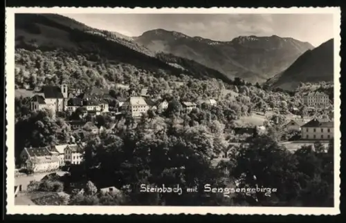 AK Steinbach an der Steyr, Totalansicht mit Sengsengebirge