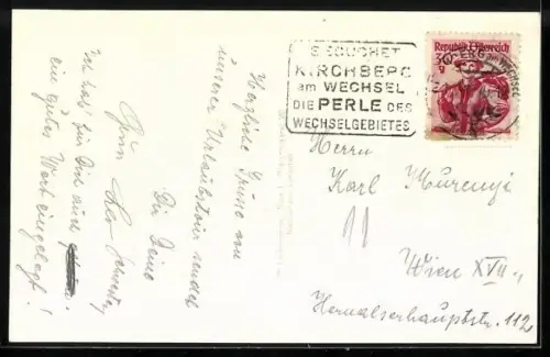 Passepartout-AK St. Corona a. Wechsel, Ortspartie mit Bergen