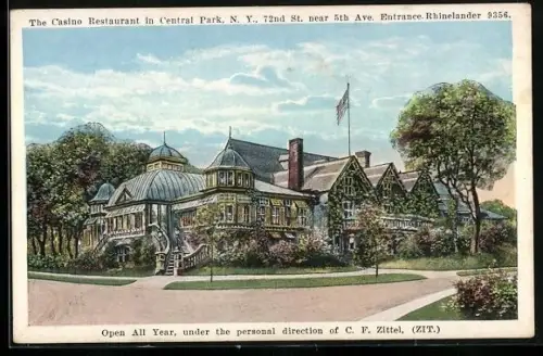 AK New York, NY, Casino Restaurant in Central Park, Direction C. F. Zittel
