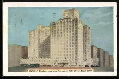 AK New York, NY, Hotel Belmomt Plaza, Lexington Avenue, 49th to 50th Streets