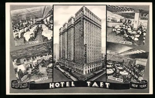 AK New York, NY, Hotel Taft-Lobby, Grill, Tap Room, Coffee Shop