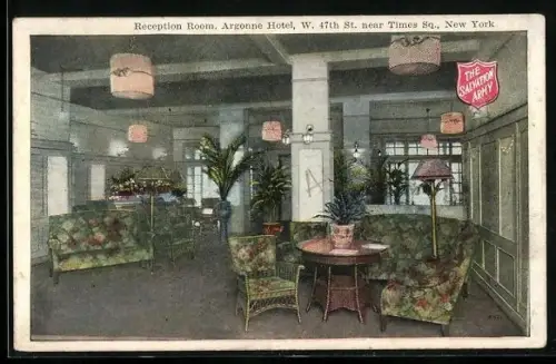 AK New York, NY, Argonne Hotel, W. 47th St., Reception Room