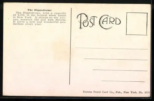 AK New York, The Hippodrome, Autos