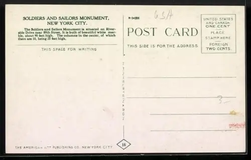 AK New York, NY, Soldiers and Sailors Monument on Riverside Drive