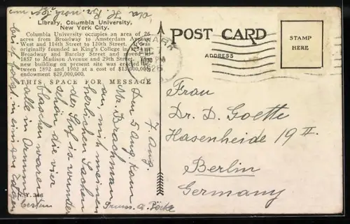 AK New York, NY, Columbia University, The Library