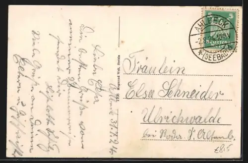 AK Ahlbeck / Seebad, Blick auf Strand und Seebrücke