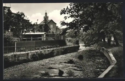 AK Ohrdruf /Thür., Partie an der Ohra