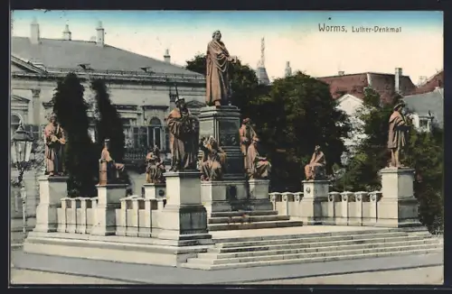 AK Worms, Blick auf das Luther-Denkmal