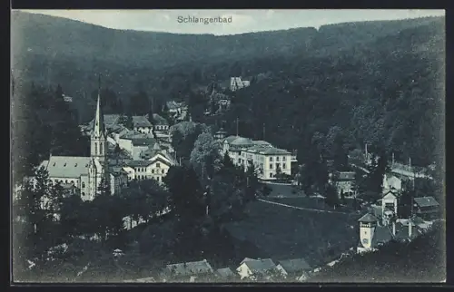 AK Schlangenbad, Ortsansicht mit Waldumgebung