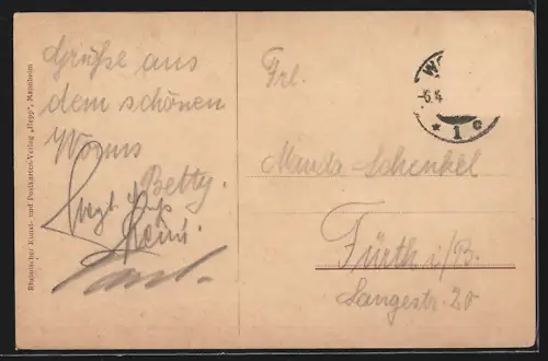 AK Worms a. Rh., Blick auf das Lutherdenkmal