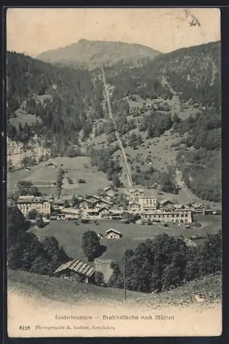 AK Lauterbrunnen, Drahtseilbahn nach Mürren