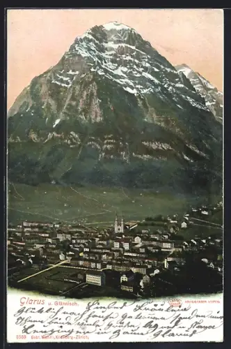 AK Glarus, Teilansicht mit Glärnisch
