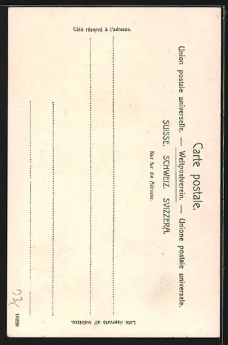 AK Intschi, Gotthardbahn mit Blick auf die Windgälle