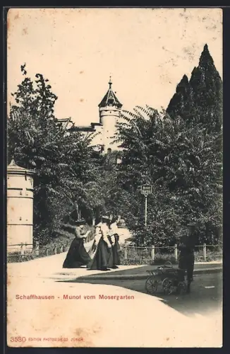 AK Schaffhausen, Munot vom Mosergarten