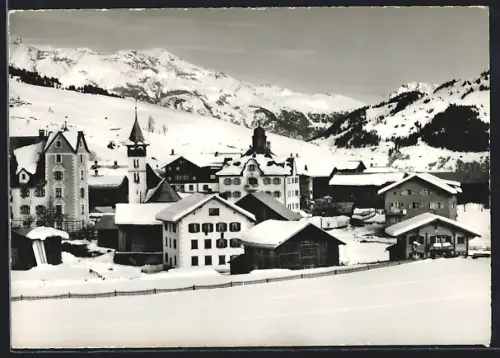 AK Villa /Lugnez, Teilansicht im Schnee