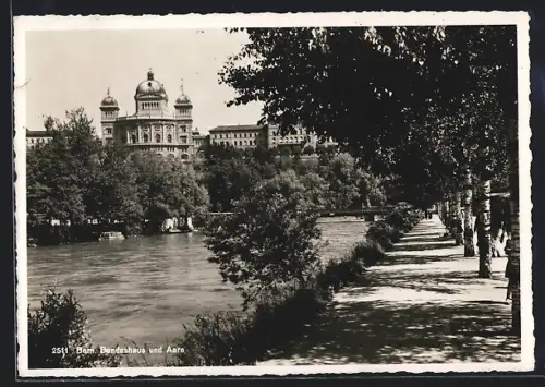 AK Bern, Bundeshaus und Aare