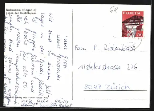 AK Sulsanna /Engadin, Teilansicht gegen den Scalettapass