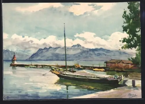 Künstler-AK Morges, Le port