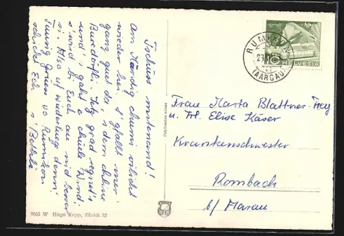 AK Rümikon am Rhein, Gesamtansicht mit Umgegend