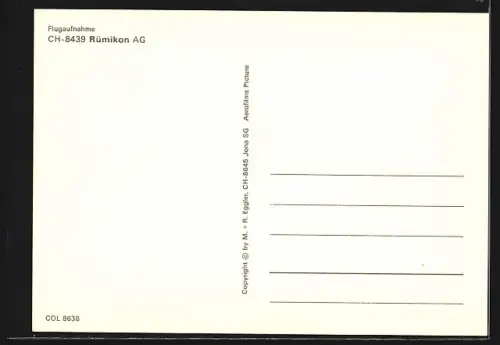 AK Rümikon, Ortsansicht aus der Vogelschau, Flugaufnahme