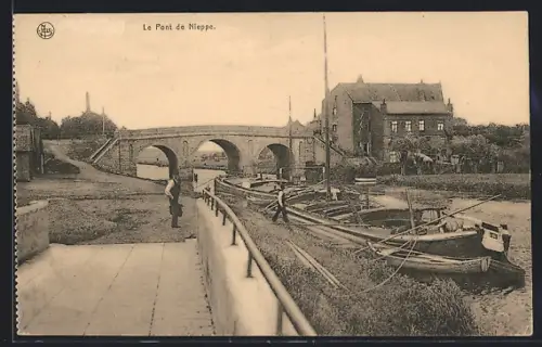 AK Armentières, Le Pont de Nieppe, Brücke