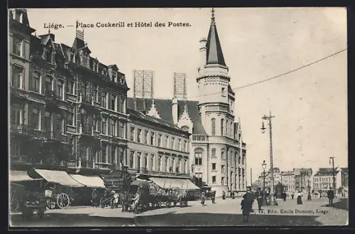 AK Liége, Place Cockerill et Hôtel des Postes