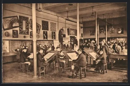 AK Berchem-Sainte-Agathe, Institut Provincial des Sourds-Muets et d`Aveugles, Cours de dessin, modelage peinture