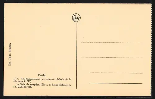 AK Postel, 1te Ontvangstzaal met schoone plafonds uit de 18e eeuw