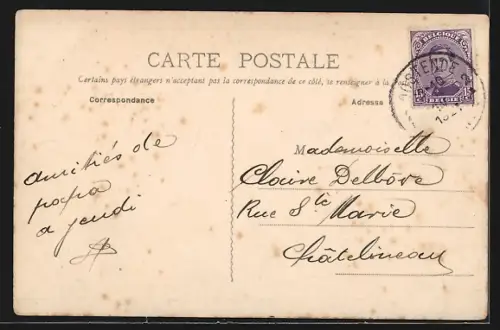 AK Ostende, Place et Statue Léopold Ier