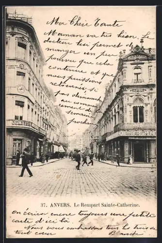 AK Anvers, Le Rempart Sainte-Catherine