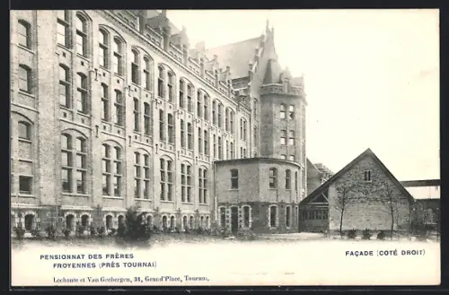 AK Froyennes près Tournai, Pensionnat des Frères, Facade coté droit
