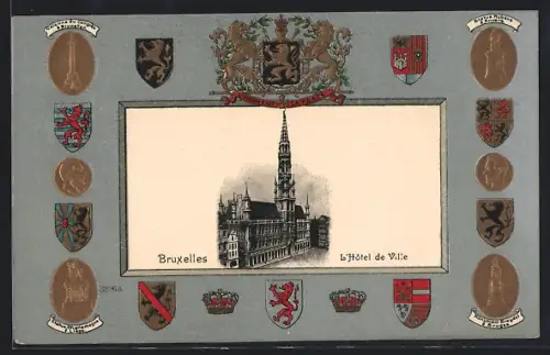 Präge-AK Bruxelles, L`Hotel de Ville