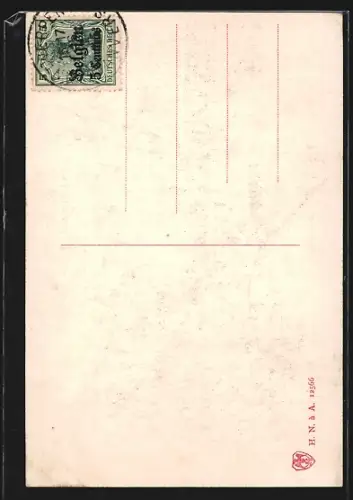 AK Anvers, Bombardement 1914, Statiestraat, Berchem Rue de la Station, Soldat