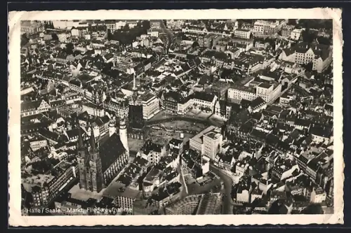 AK Halle /Saale, Markt, Fliegeraufnahme