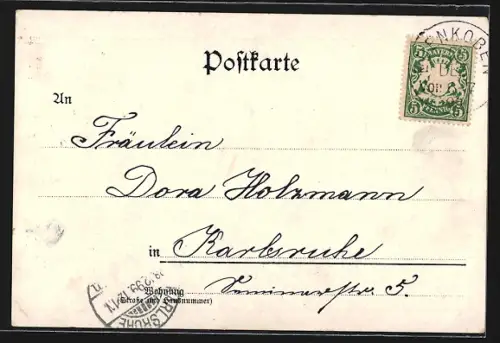 Lithographie Rüdesheim / Rhein, Sieges- und Friedensdenkmal (Niederwalddenkmal)