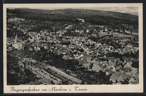 AK Marxheim i. Taunus, Flugzeugaufnahme des Ortes