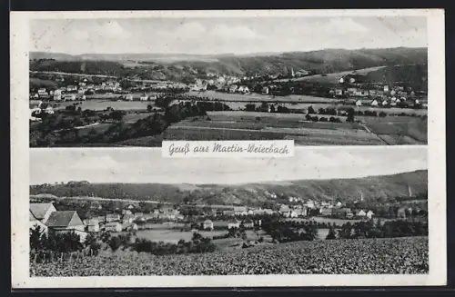 AK Martin-Weierbach, Ortsansicht von der Feldflur aus