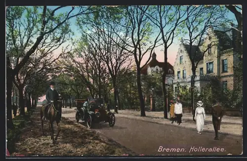 AK Bremen, Hollerallee mit Auto