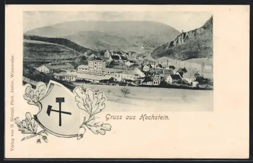AK Hochstein / Winnweiler, Teilansicht, Wappen